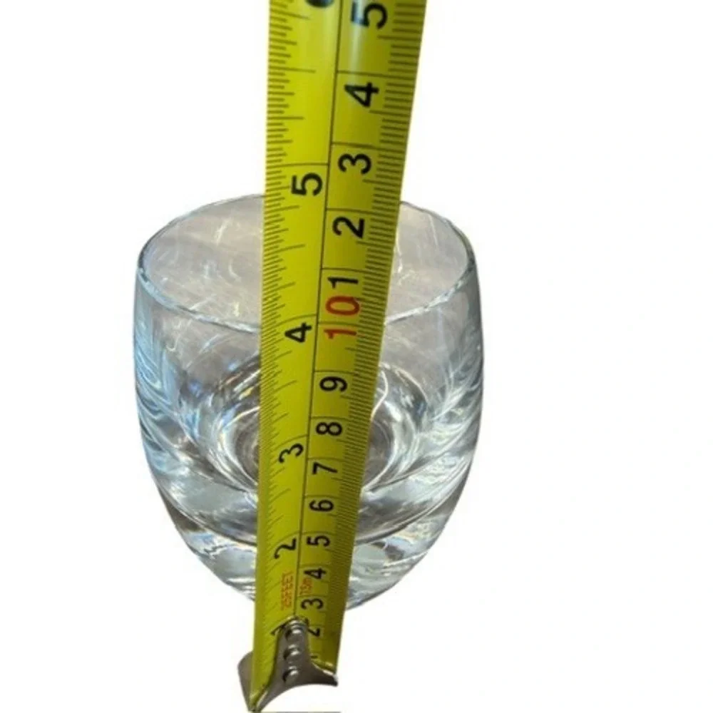 Set of 2 Heavy Base Crystal Whiskey Glasses with Controlled Bubble 3.5in